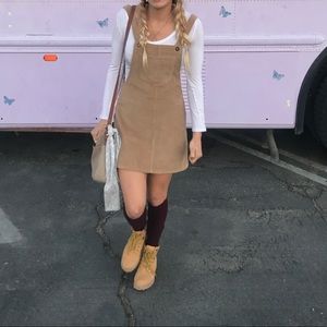 Tan overall dress